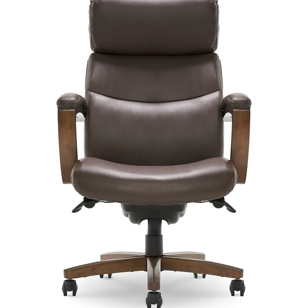 Office Chairs*La-Z-Boy Greyson Ergonomic Bonded Leather Swivel Executive Chair, Brown (CHR10086C)