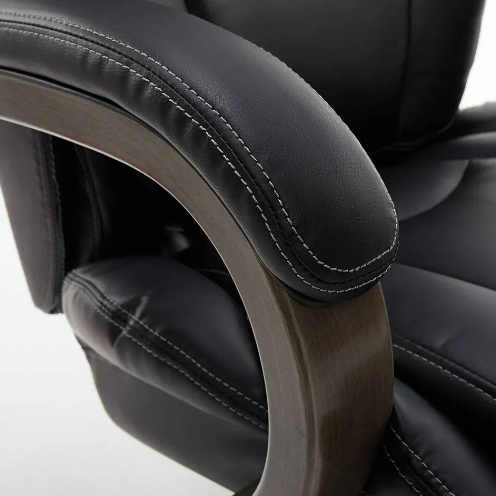 Office Chairs*La-Z-Boy Harnett Ergonomic Faux Leather Swivel Executive Chair, Black (46253A)