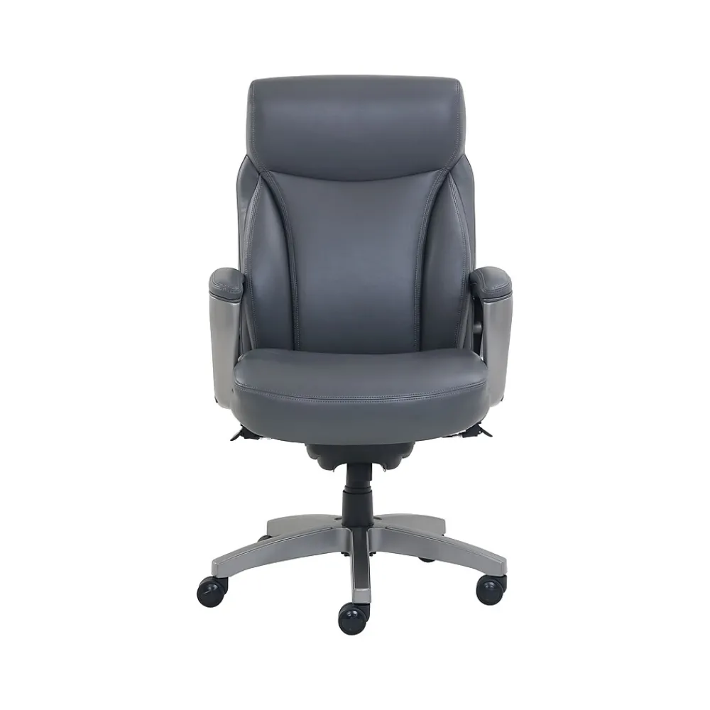 Office Chairs*La-Z-Boy Leather Swivel Executive Chair, Gray (51446XX)
