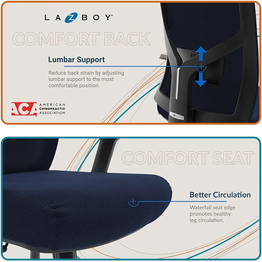 Office Chairs*La-Z-Boy Mesh Swivel Executive Chair, Navy (51489-NVY)