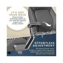 Office Chairs*La-Z-Boy Meyer Ergonomic Bonded Leather Swivel Executive Chair, (60082-GRY) Gray