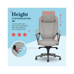 Office Chairs*La-Z-Boy Vannes Ergonomic Polyurethane Swivel Executive Chair, Gray (60101-GRY)