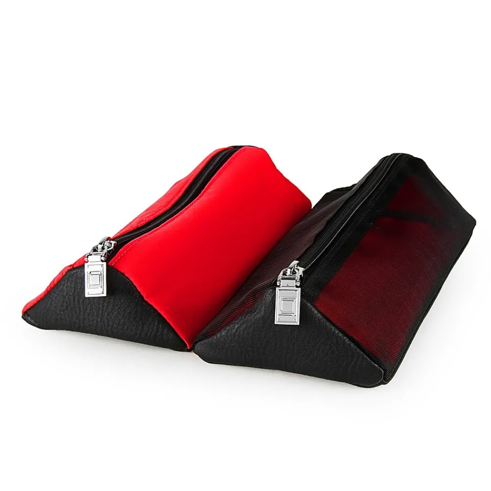 5" Faux Leather Travel Organizer, Water Resistant, Red Black (LENLEA025)<Lencca Discount