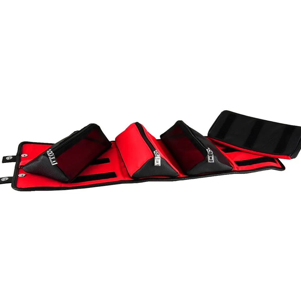 5" Faux Leather Travel Organizer, Water Resistant, Red Black (LENLEA025)<Lencca Discount