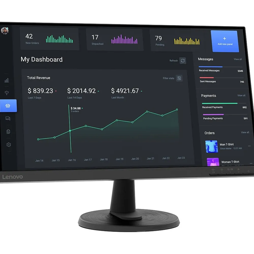 Discount Lenovo D24-40 23.8" 75 Hz LCD Monitor, Raven Black (67A2KCC6US)