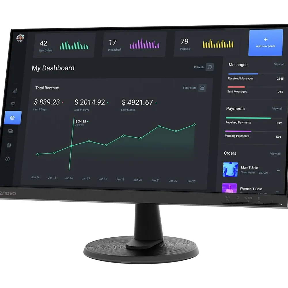 Discount Lenovo D24-40 23.8" 75 Hz LCD Monitor, Raven Black (67A2KCC6US)