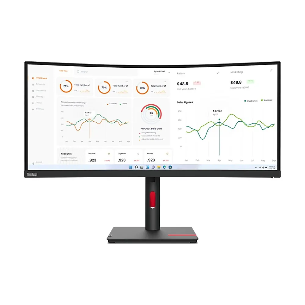 Online Lenovo ThinkVision T34w-30 34" Curved 60Hz LED Monitor, Raven Black (63D4GAR1US)