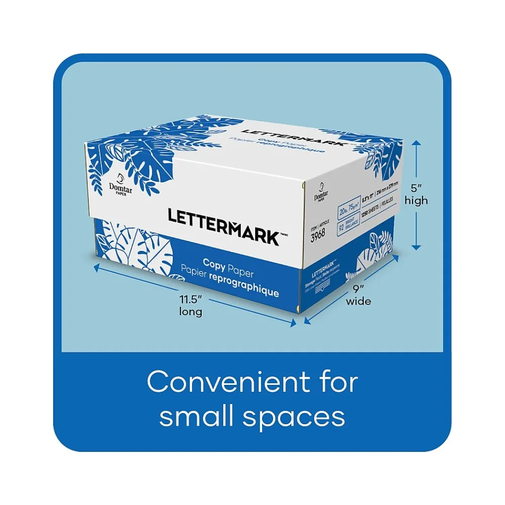Copy Paper*Lettermark 8.5" x 11" Copy Paper, 20 lbs., 92 Brightness, 1250 Sheets/Carton (3968)