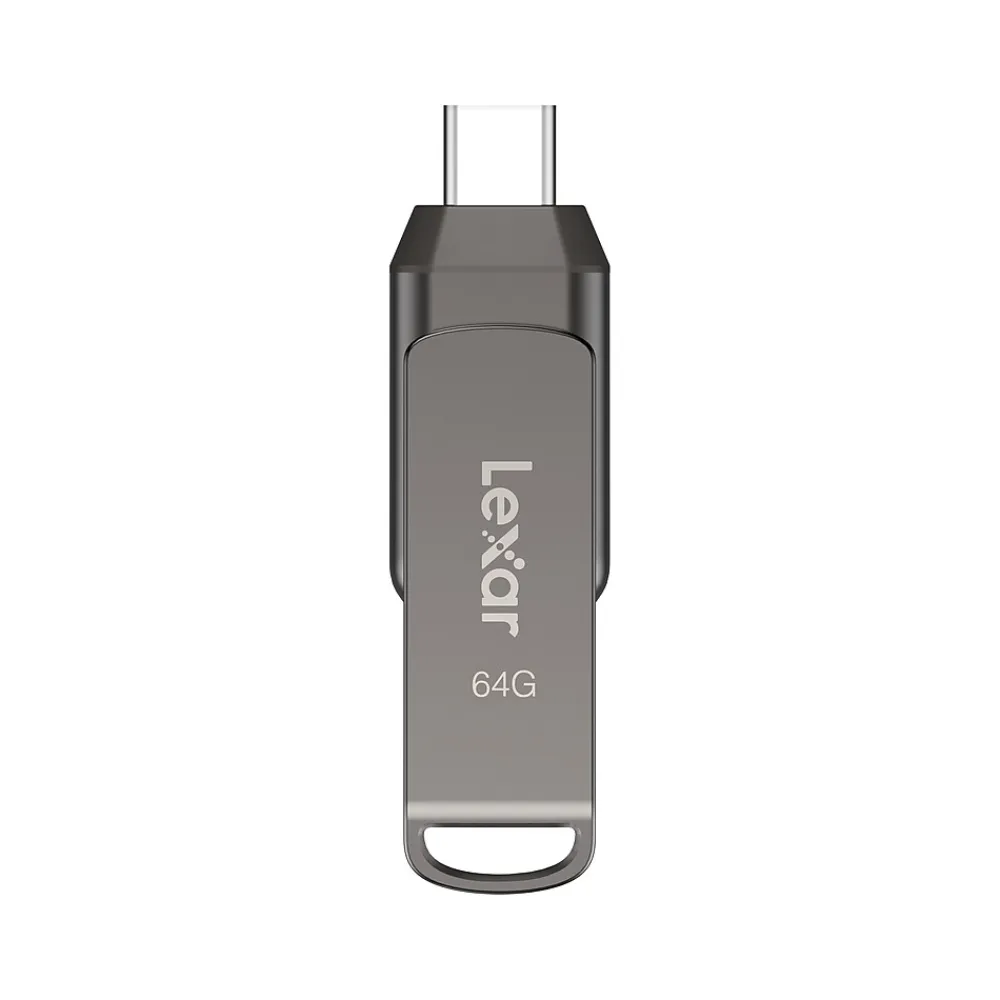 Lexar JumpDrive D400 Dual 64GB USB 3.1 Flash Drive, Titanium (LJDD400-64G-BNU)