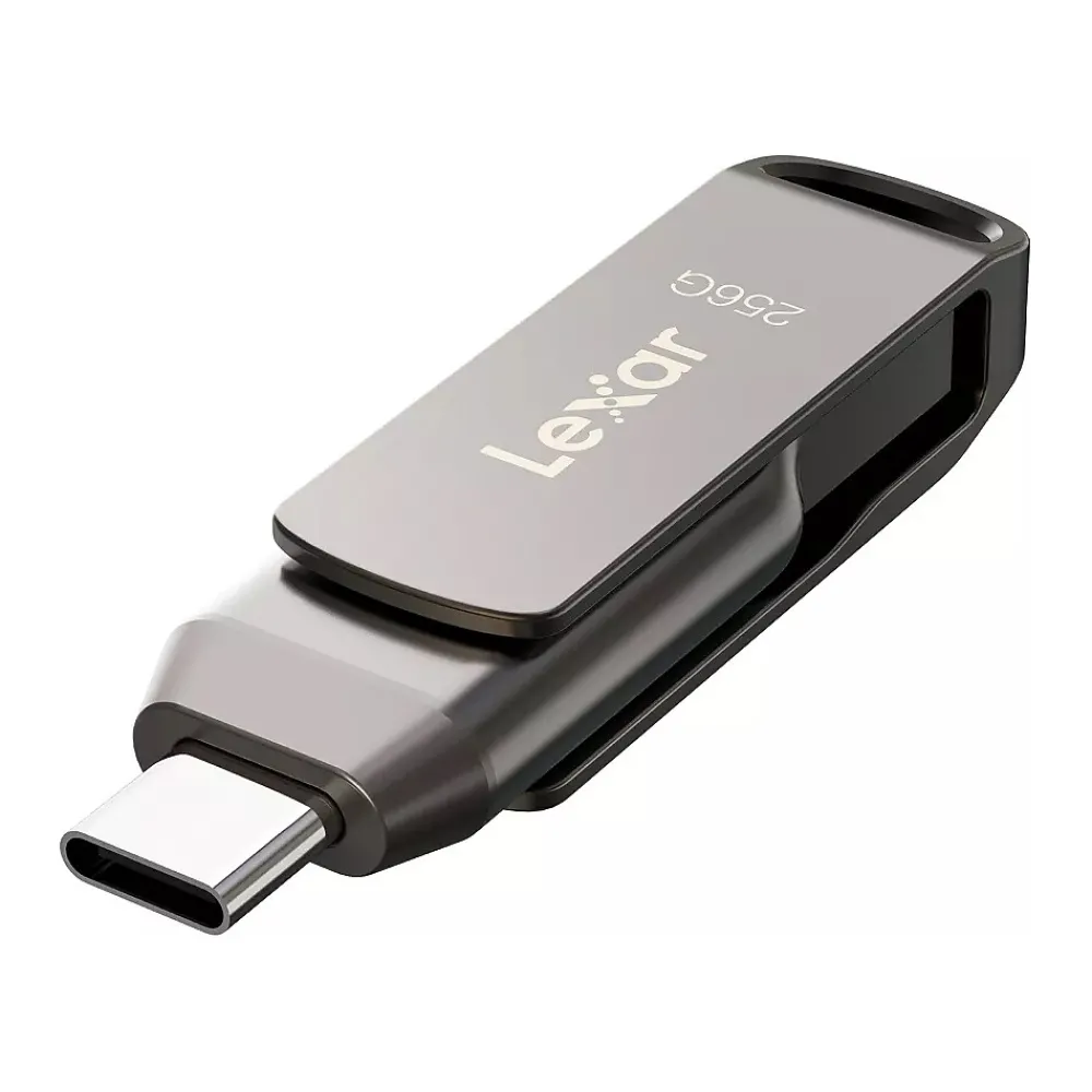 Best Lexar JumpDrive D400 Dual 256GB USB 3.1 Type-C Flash Drive, Gray (LJDD400256G-BNQNU)