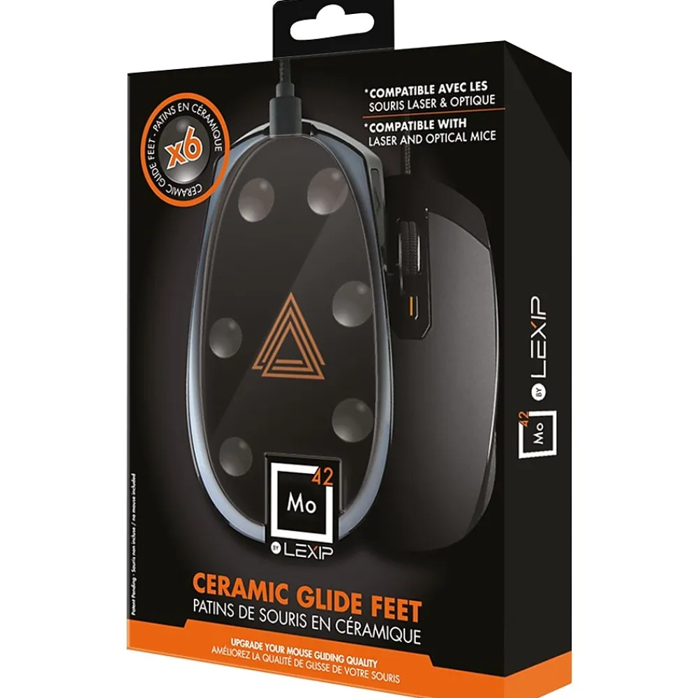 Lexip JVAPCM00434 Mouse Ceramic Glide Feet Mo42, Black