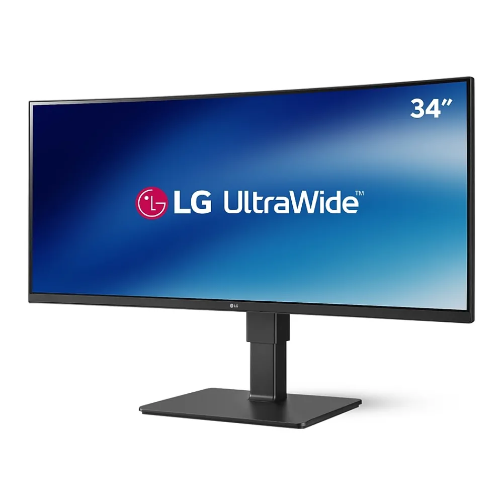 Hot LG 34" UltraWide WQHD Curved IPS 60 Hz LED Monitor with Built-in Universal Docking Station, Business Black (34BQ77QB-B)