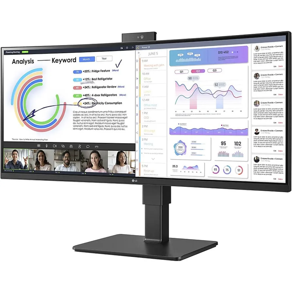 Best LG UltraWide 34" 100 Hz LCD Monitor, Black Texture (34BQ77QC-B)