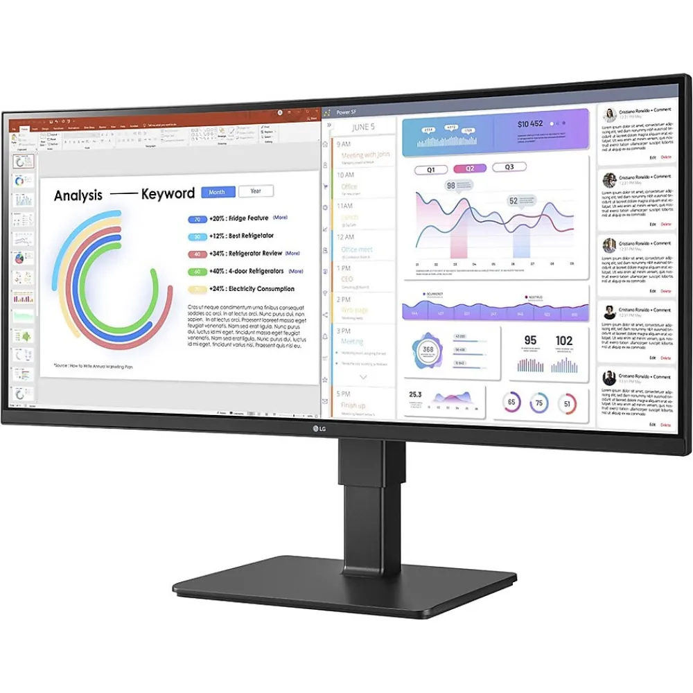 Best LG UltraWide 34" 100 Hz LCD Monitor, Black Texture (34BQ77QC-B)