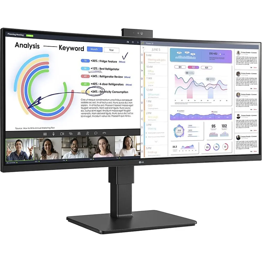 Best LG UltraWide 34" 100 Hz LCD Monitor, Black Texture (34BQ77QC-B)