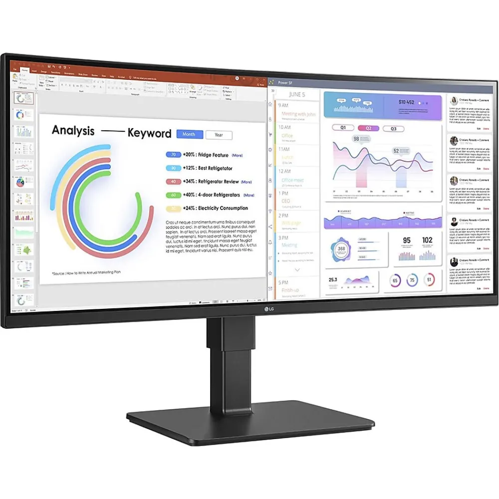 Best LG UltraWide 34" 100 Hz LCD Monitor, Black Texture (34BQ77QC-B)