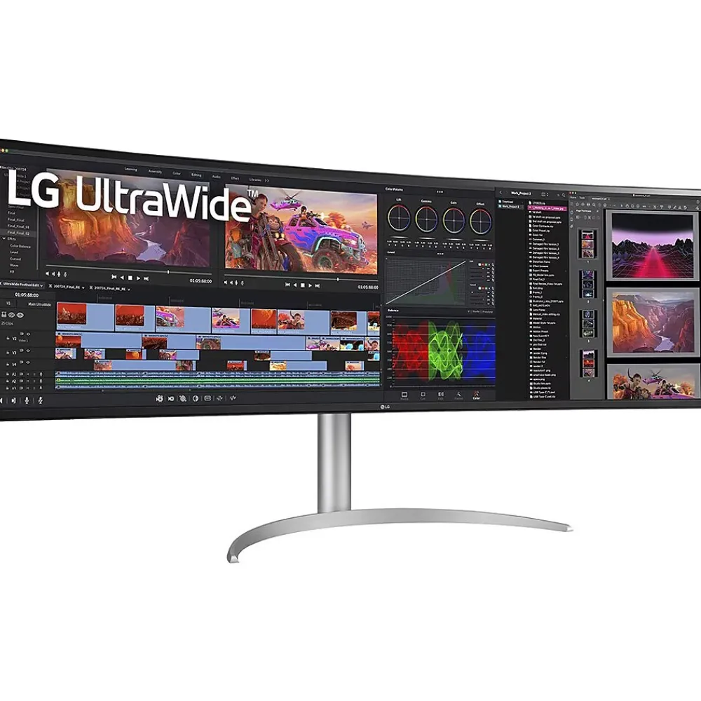 Outlet LG UltraWide 49" Curved Nano IPS Monitor, Black Glossy/Silver Texture (49BQ95C-W)
