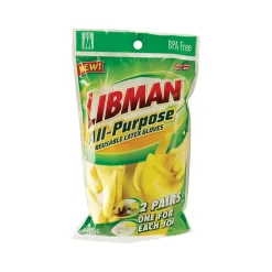 Libman Latex Cleaning Gloves, Medium 2 Pairs/Pack (1321)