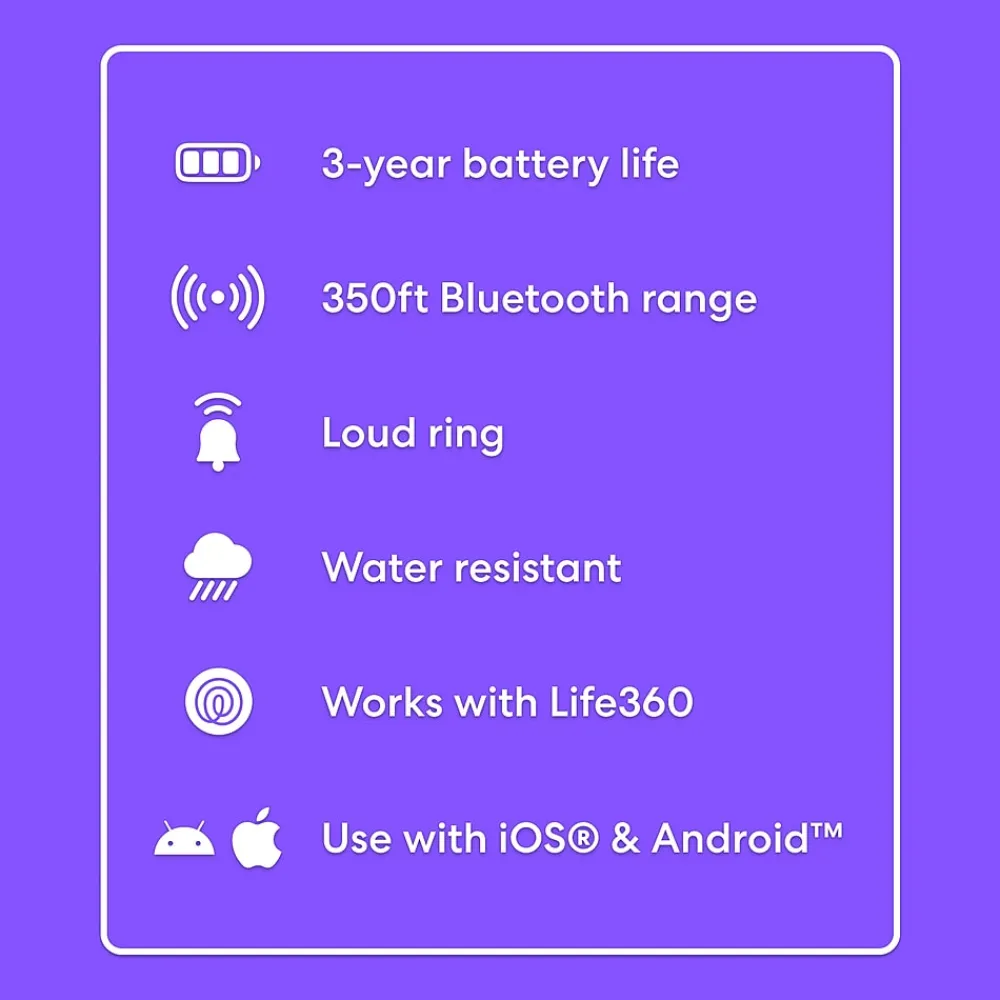 Life360 Tile Starter Pack Bluetooth Trackers, Black, 2/Pack (RE-65012)<Tile by Life360 Hot