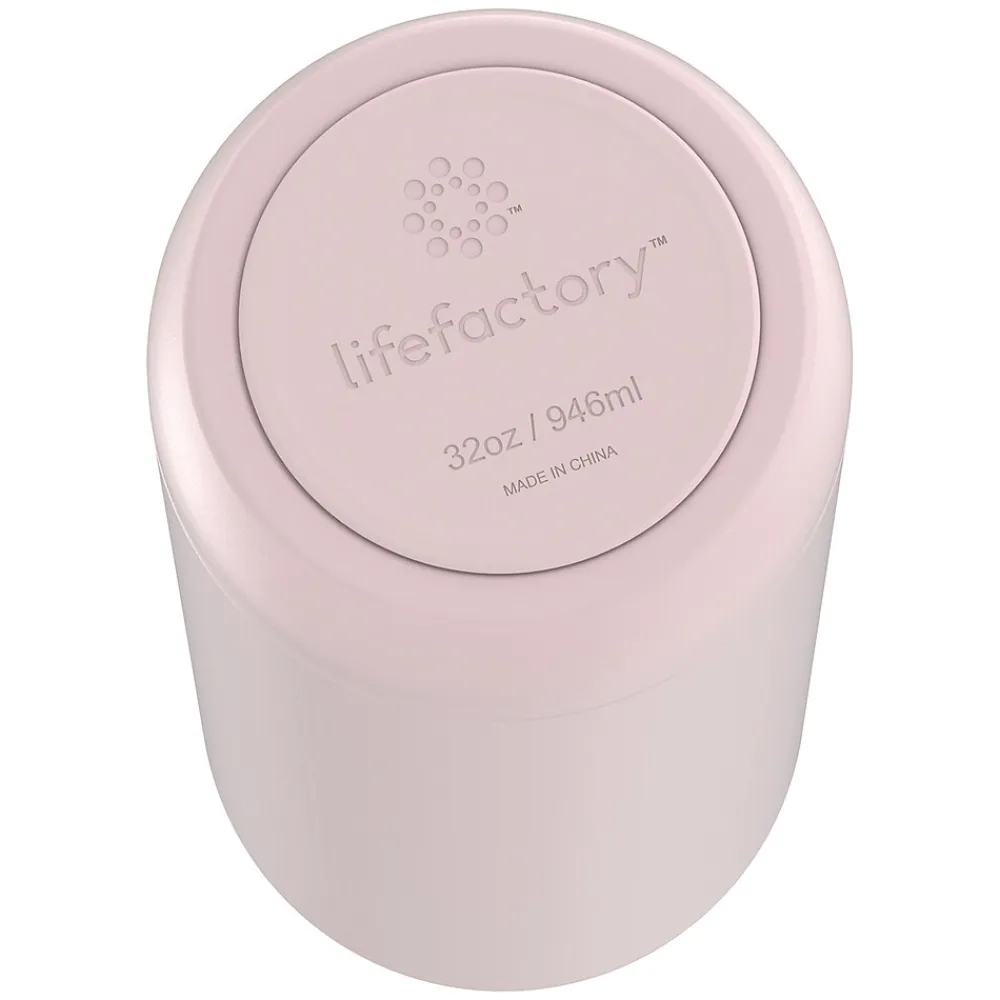 Lifefactory Stainless Steel Double Wall Insulated Water Bottle, 32 oz., Desert Rose (LIFLS365MDR4)