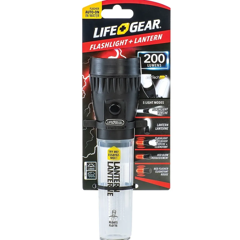 Life+Gear 7.8" 200-Lumen Floating Flashlight and Lantern, Red (41-3744)