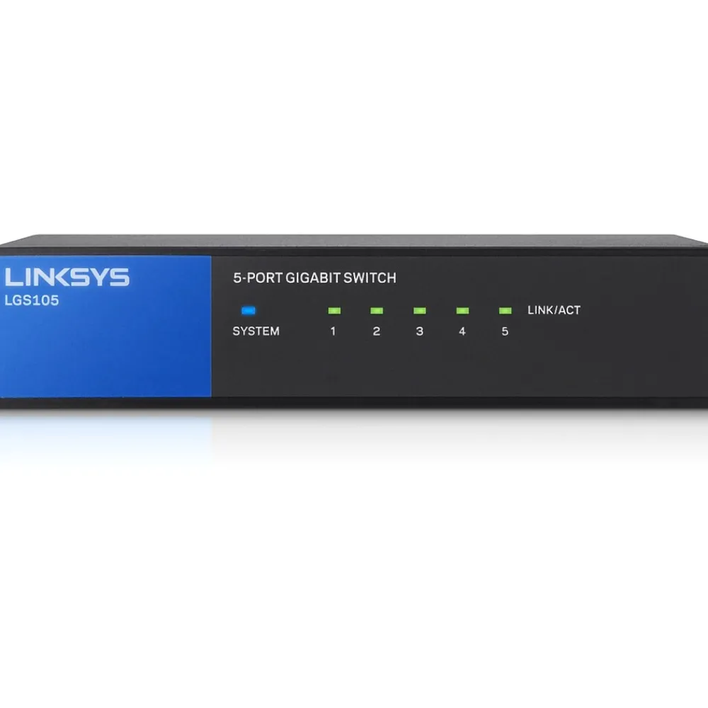 Online Linksys 5-Port Gigabit Ethernet Unmanaged Switch, Up to 1000 Mbps, Black (LNKLGS105)
