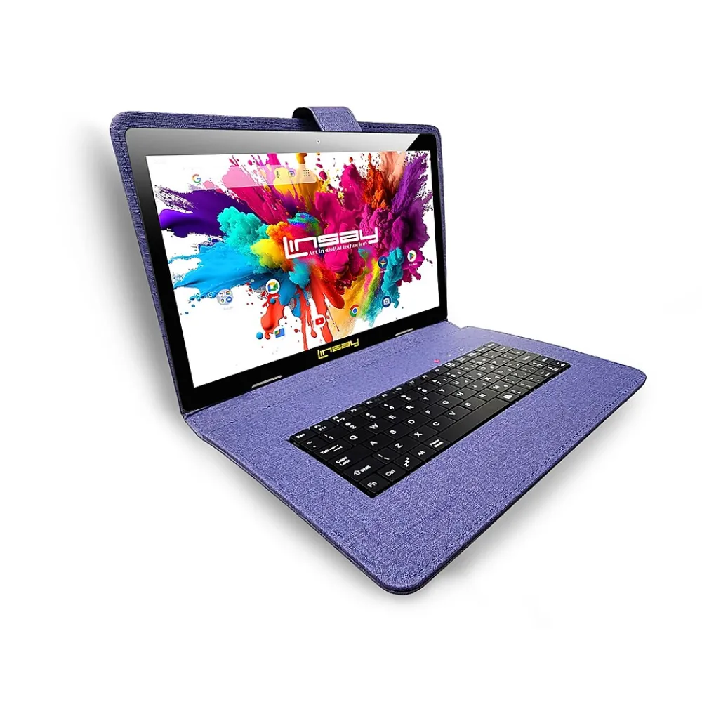10.1" OCTA CORE Android 13 Tablet Bundle with Keyboard Case Backpack and Pen, 128GB, Blue (F10XIPGCLOBLUBA)<Linsay New