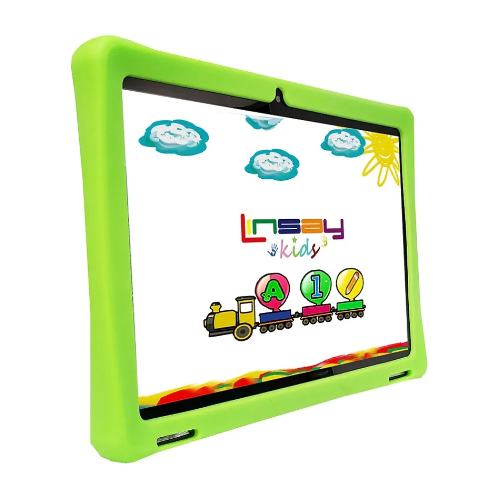 10.1" OCTA CORE Android 13 Tablet Bundle with Green Kids Defender Case, 128GB, Green (F10IPGKIDSG)<Linsay