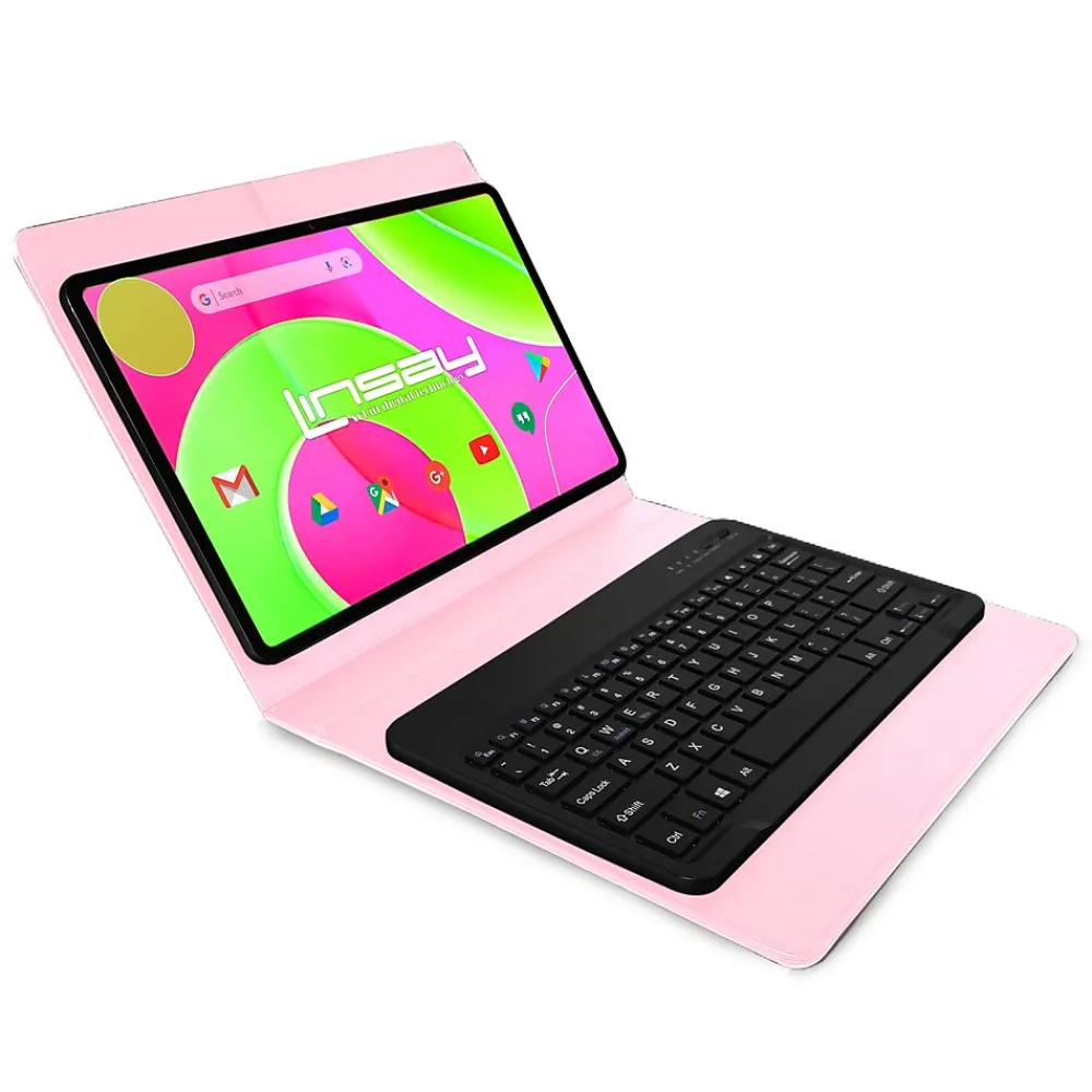 12" Octa Core Tablet, 8GB RAM, 256GB Storage, Android 14, Bundled with Pink Keyboard and Stylus Pen<Linsay New