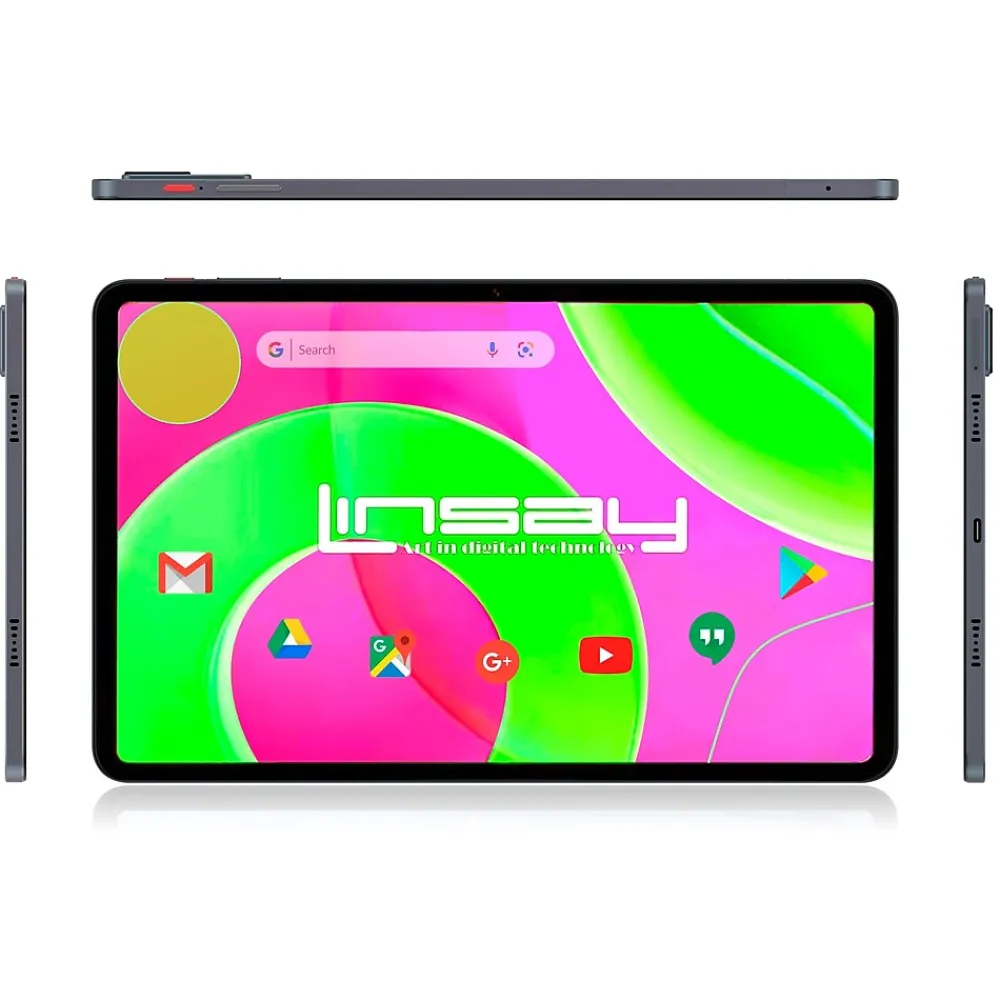 12" Octa Core Tablet, 8GB RAM, 256GB Storage, Android 14, Bundled with Red Keyboard, Backpack and Stylus Pen<Linsay