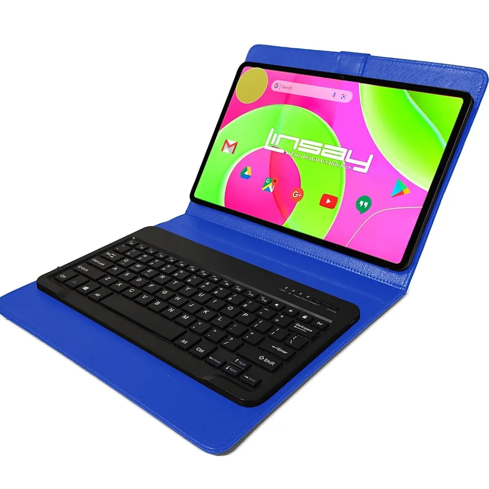 12" Octa Core Tablet, 8GB RAM, 256GB Storage, Android 14, Bundled with Blue Keyboard and Stylus Pen<Linsay