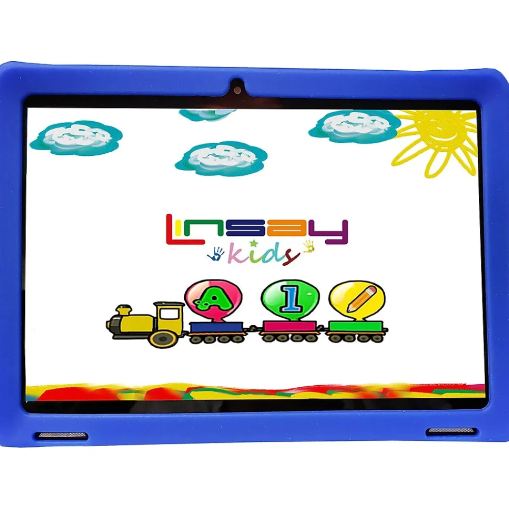 10.1" Tablet with Case, WiFi, 2GB RAM, 64GB Storage, Android 13, Black/Blue (F10IPKIDSB)<Linsay Sale