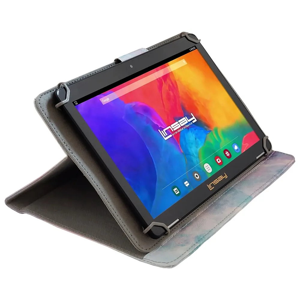 10.1" Tablet with Pink Marble Case, 2GB Memory, 64GB Storage, Android 13, Black (F10IPCMP)<Linsay Sale