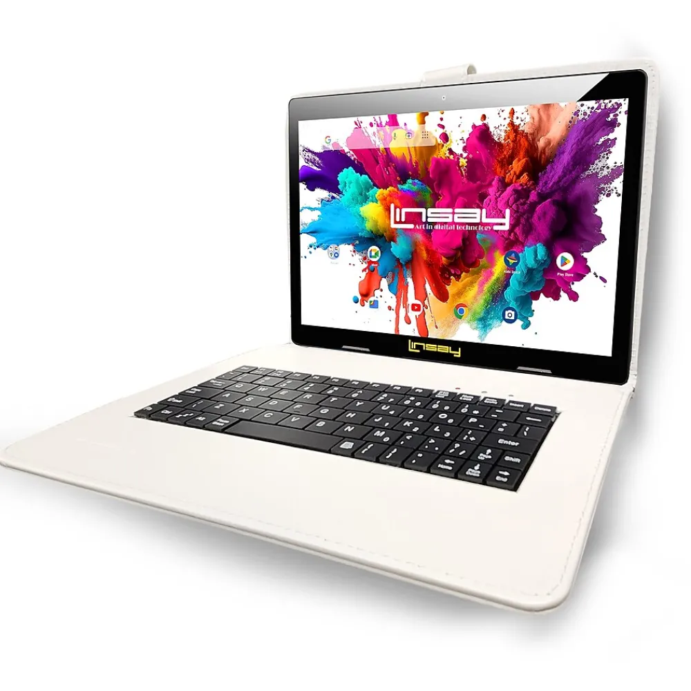 Octa Core 10.1" Tablet, 4GB RAM, 128GB Storage, Android 13, Bundled with Oracle Keyboard, Briefcase and Stylus Pen<Linsay Clearance