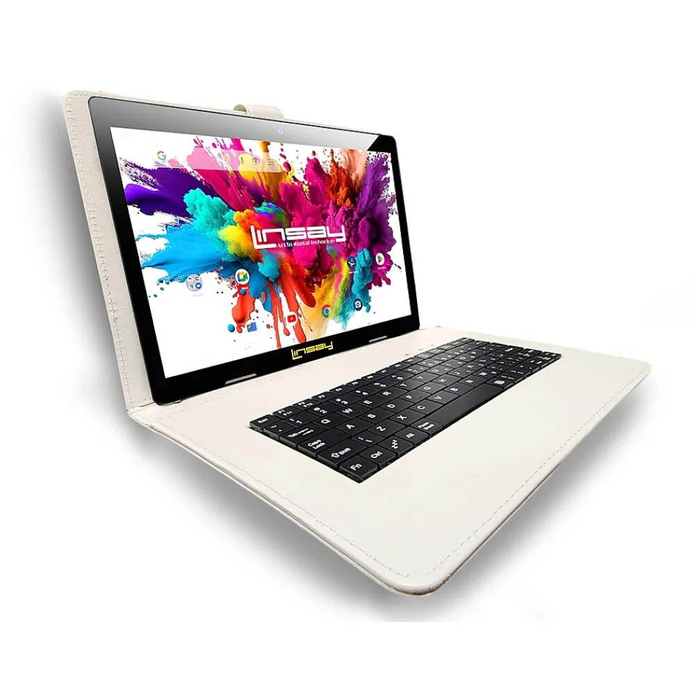 Octa Core 10.1" Tablet, 4GB RAM, 128GB Storage, Android 13, Bundled with Oracle Keyboard, Briefcase and Stylus Pen<Linsay Clearance