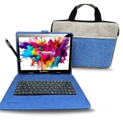 Octa Core 10.1" Tablet, 4GB RAM, 128GB Storage, Android 13, Bundled with Blue Keyboard Case, Briefcase, and Stylus Pen<Linsay Discount
