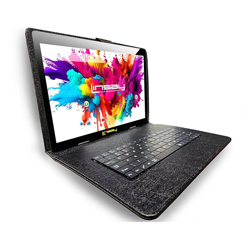 Octa Core 10.1" Tablet, 4GB RAM, 128GB Storage, Android 13, Bundled with Oracle Keyboard Case, Briefcase and Stylus Pen<Linsay Best