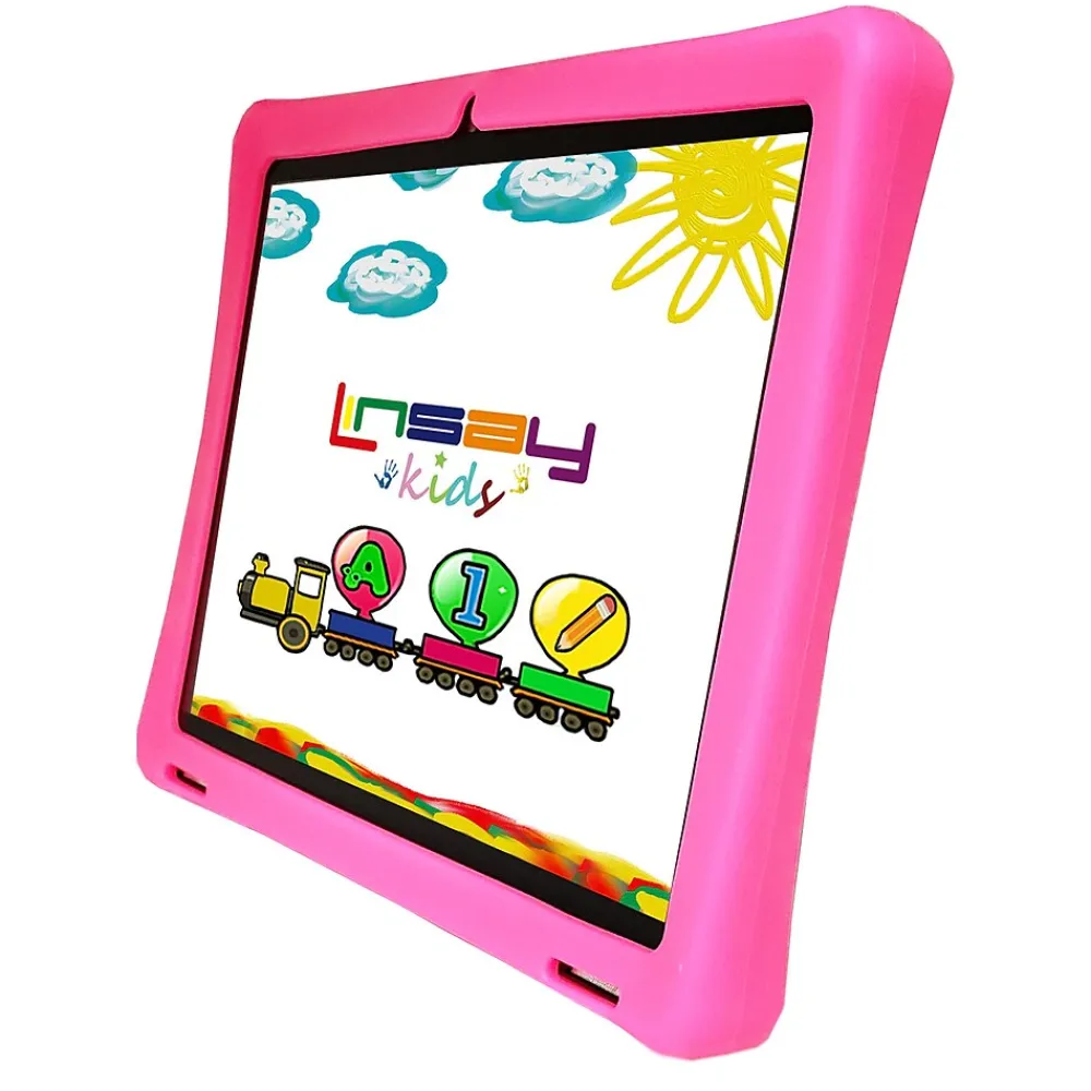 Octa Core 10.1" Tablet, 4GB RAM, 128GB Storage, Android 13, Bundled with Pink Kids Case<Linsay