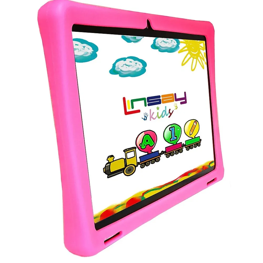 Octa Core 10.1" Tablet, 4GB RAM, 128GB Storage, Android 13, Bundled with Pink Kids Case, Backpack, and Stylus Pen<Linsay Hot