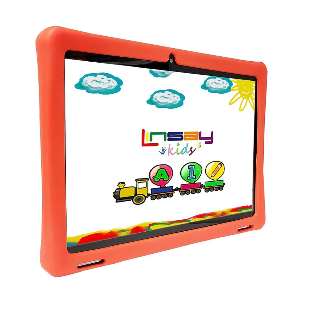 Octa Core 10.1" Tablet, 4GB RAM, 128GB Storage, Android 13, Bundled with Red Kids Case, Backpack and Stylus Pen<Linsay Best