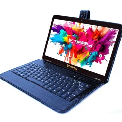 Octa Core 10.1" Tablet, 4GB RAM, 128GB Storage, Android 13, Bundled with Black Crocodile Keyboard and Stylus Pen<Linsay Outlet