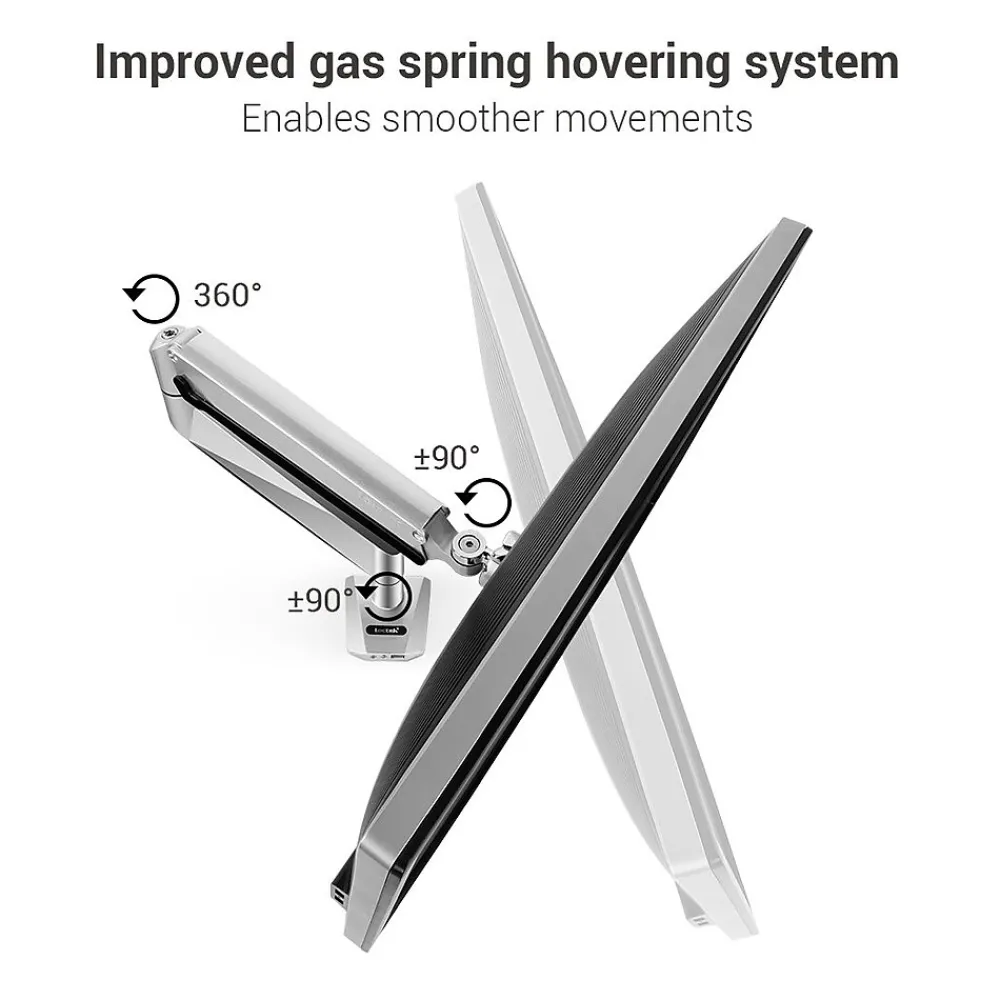 Best Loctek Adjustable Monitor Mount, Up to 27", Gray/Silver (D7A)