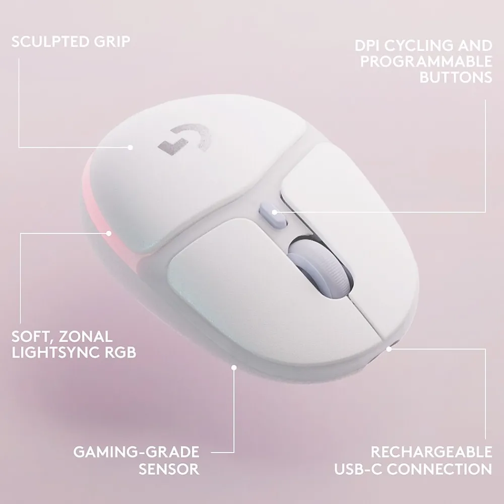 Sale Logitech Aurora G705 Wireless Optical Gaming Mouse, White Mist (910-006365)