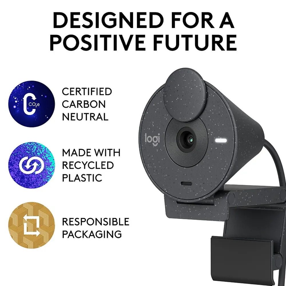 Best Logitech Brio 300 HD 1080p Webcam, 2 Megapixels, Graphite (960-001497)