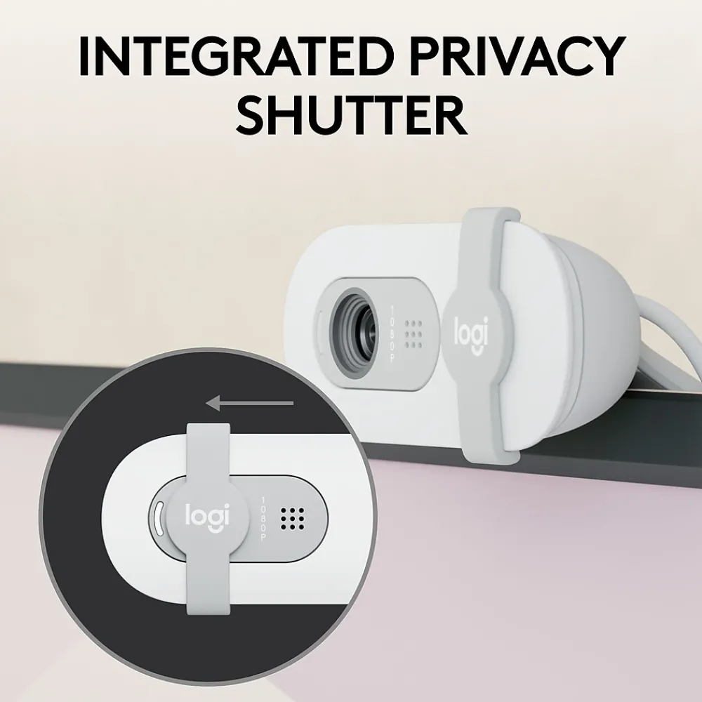 Sale Logitech Brio 100 HD 1080p Webcam, 2 Megapixels, (960-001616) Off-White