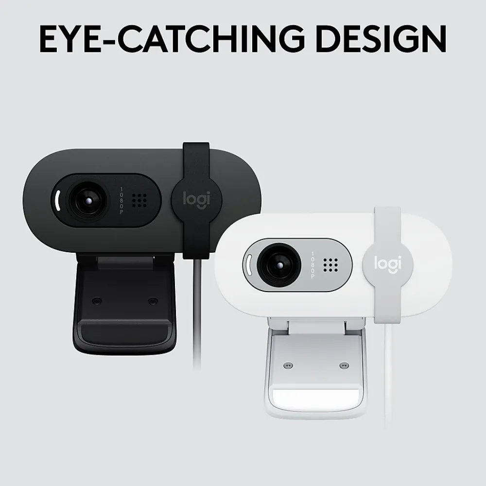 Sale Logitech Brio 100 HD 1080p Webcam, 2 Megapixels, (960-001616) Off-White
