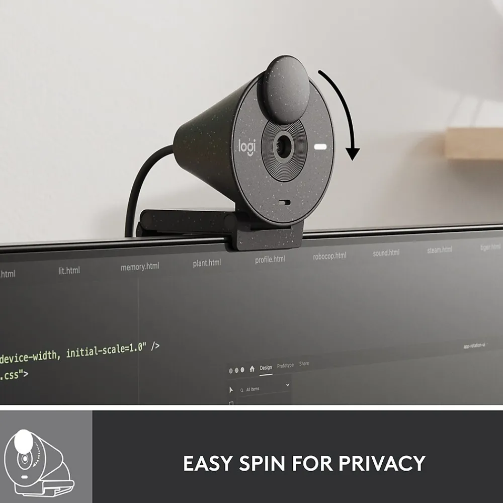 Hot Logitech Brio 300 HD 1080p Webcam, 2 Megapixels, Graphite (960-001497)