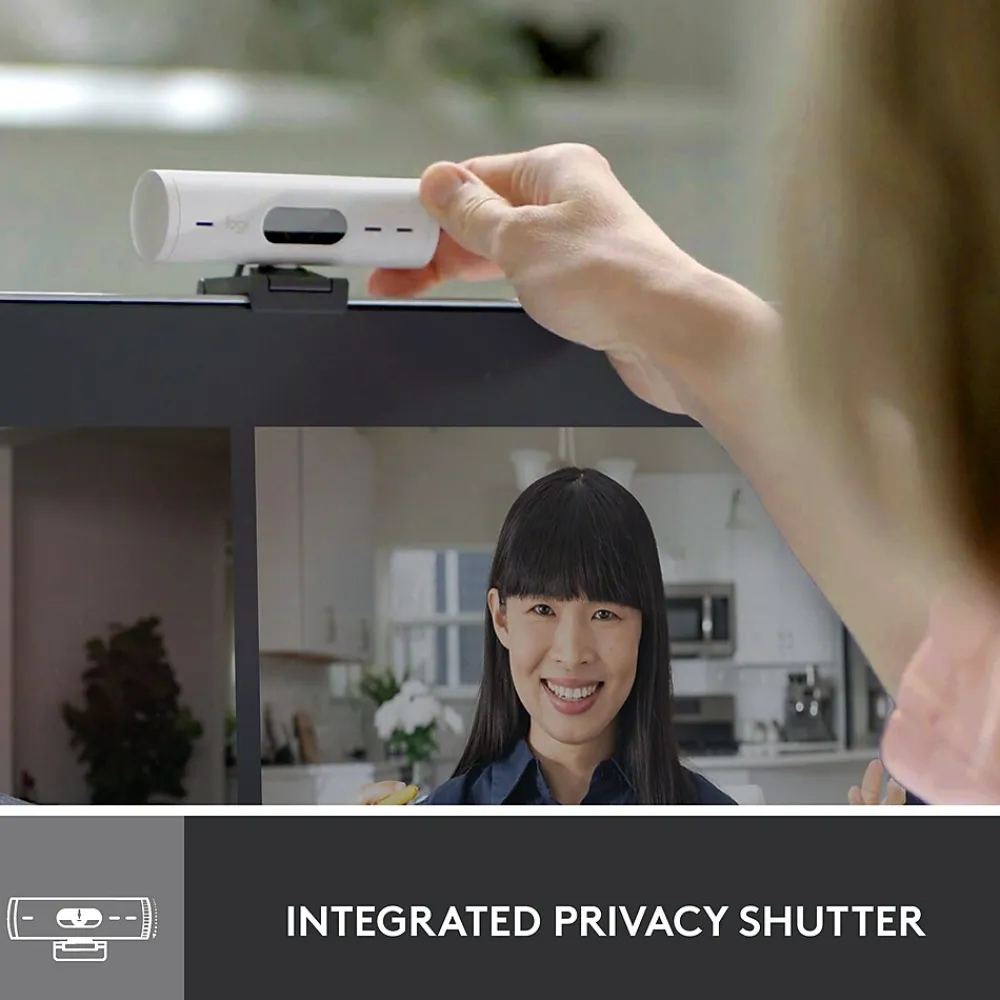 Hot Logitech Brio 500 HD Webcam, 4 Megapixels, (960-001427) Off-White