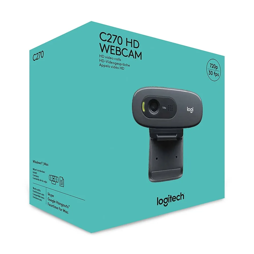 Sale Logitech C270 HD Webcam with Noise-Reducing Mics for Video Calls