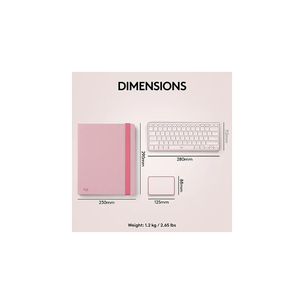 Casa Pop-Up Desk Work From Home Kit: Laptop Stand, Keyboard, Touchpad & Storage, Bohemian Blush (920-011237)<Logitech New